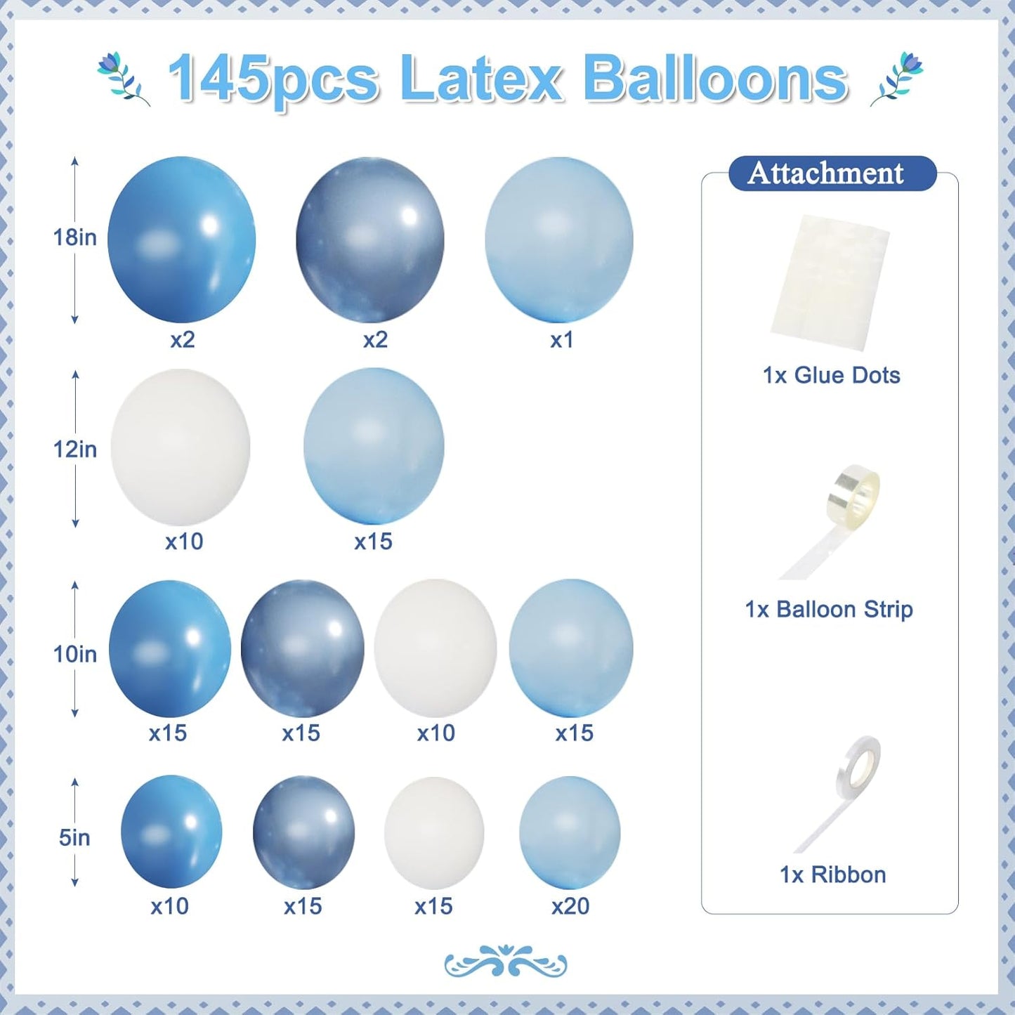 BLUE TONES BALLOON GARLAND