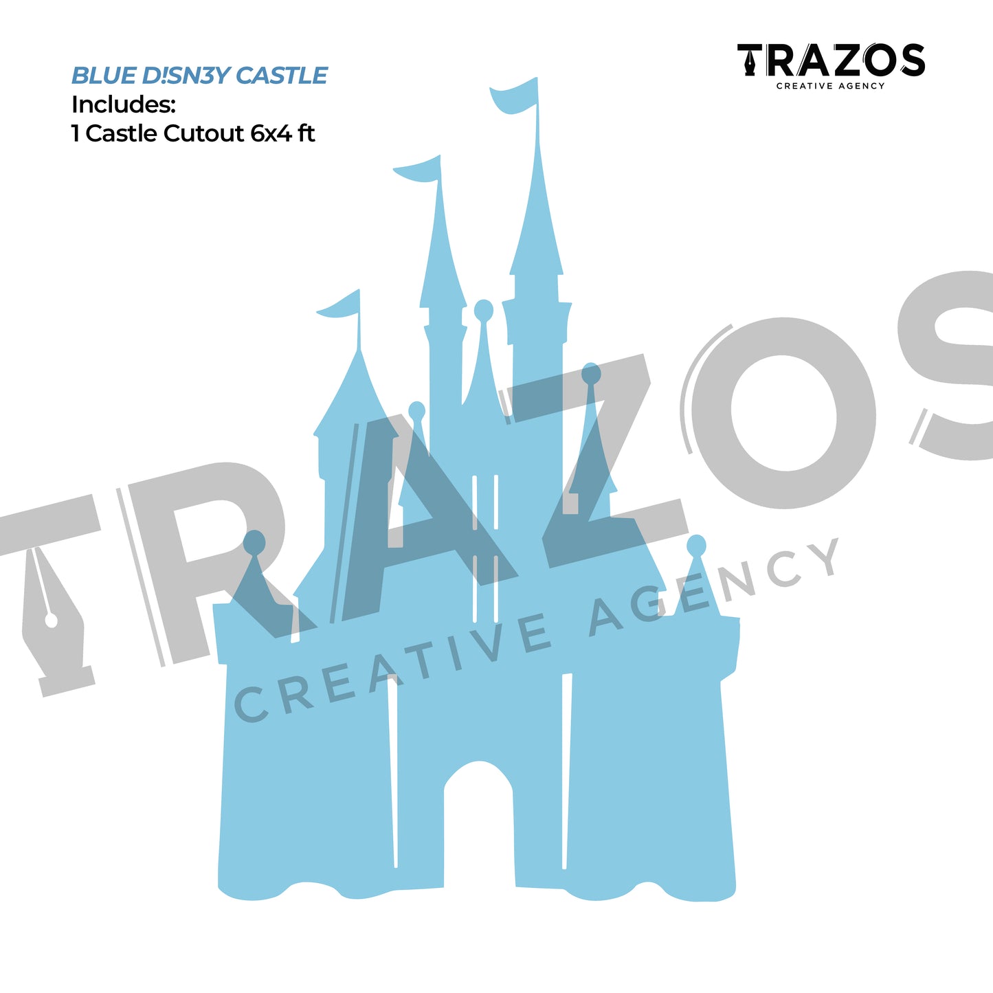 Blue D!SN3Y Castle Backdrop