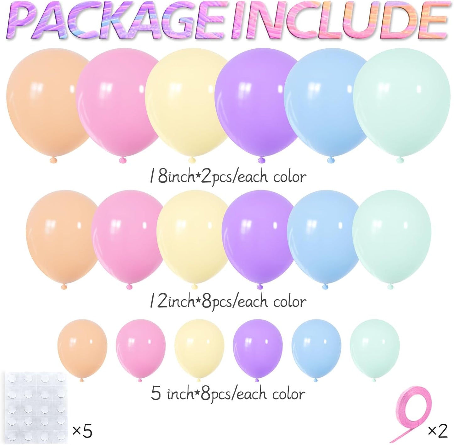 PASTEL COLORS BALLOON GARLAND