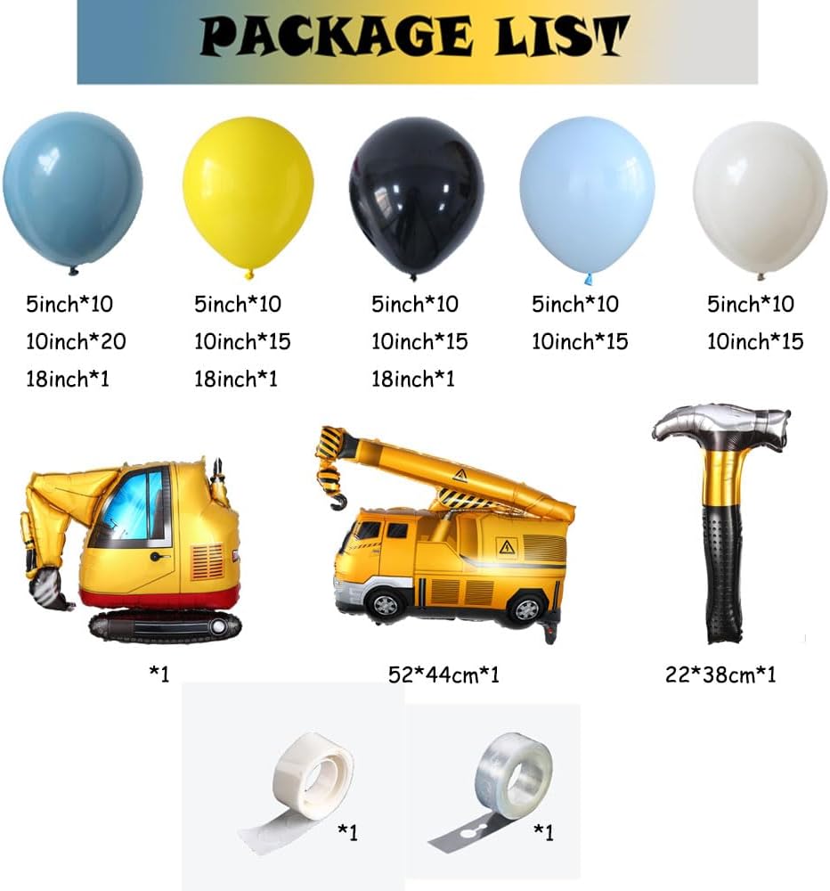 CONSTRUCTION BALLOON GARLAND