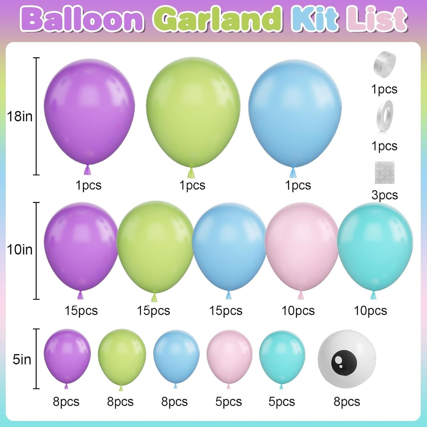 M0NST3RS BALLOON GARLAND