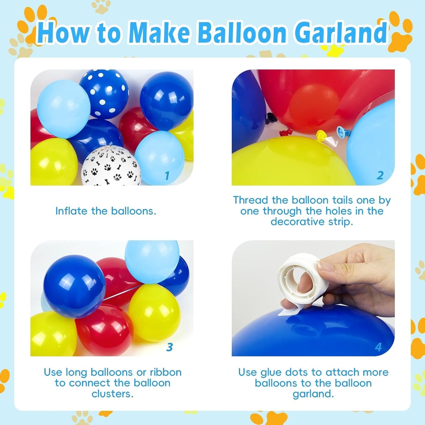 BLUE PAW-P BALLOON GARLAND