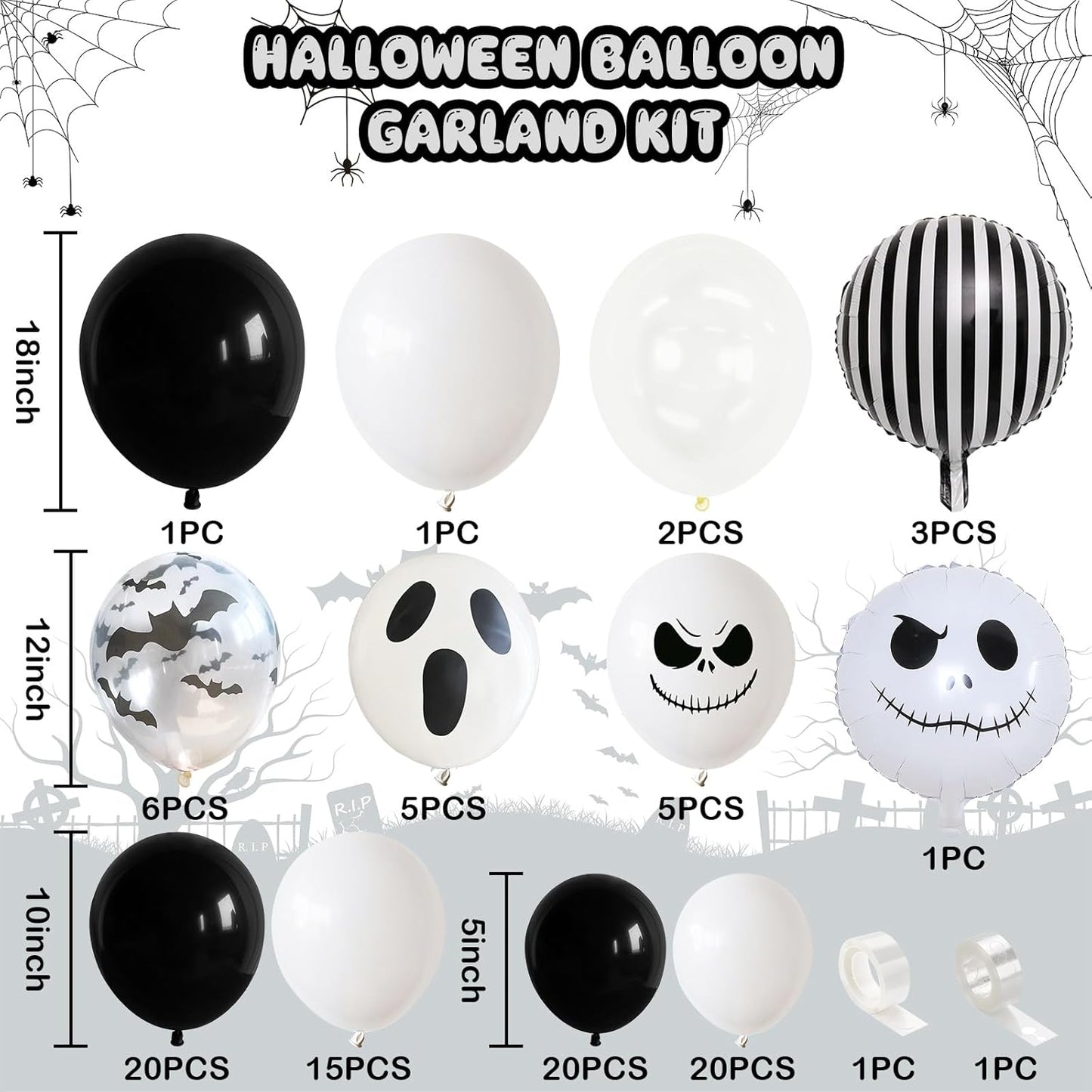 J4CK CHR!STMAS BALLOON GARLAND