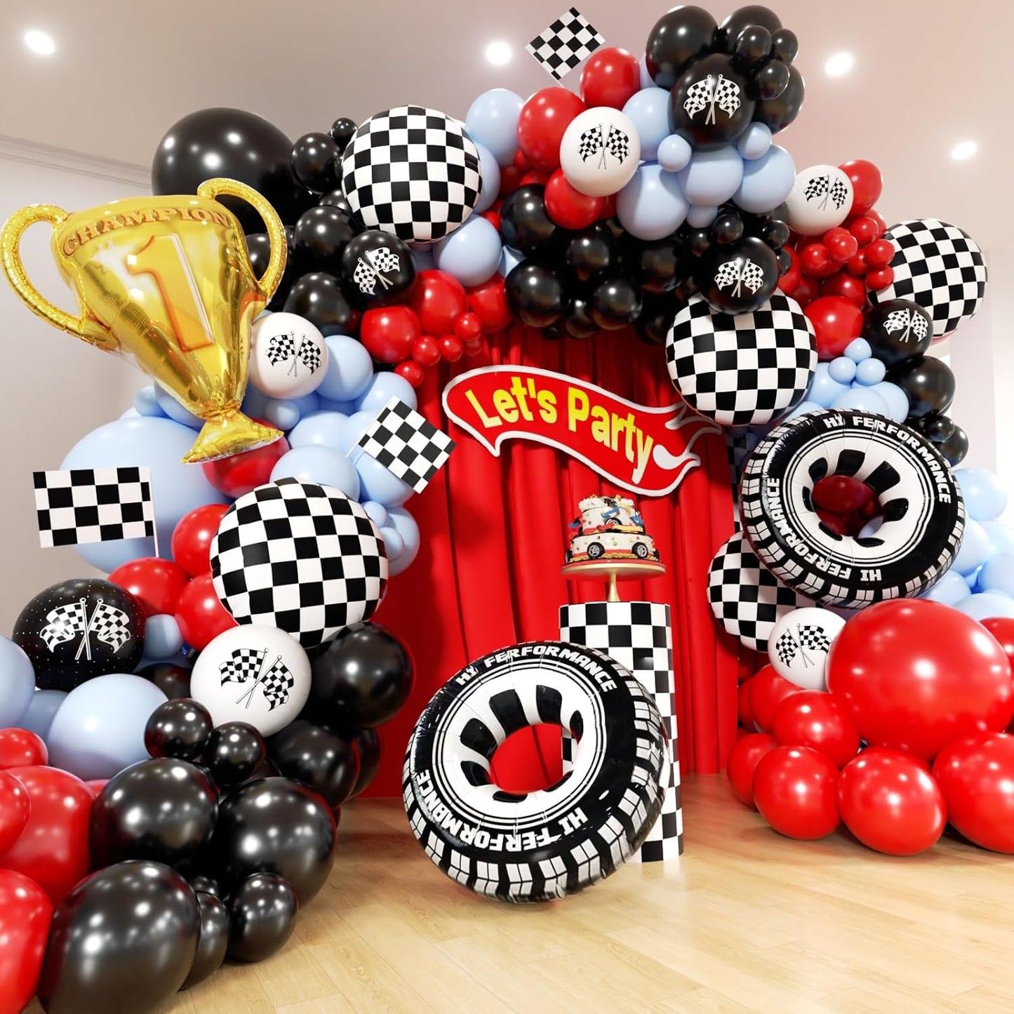 RACE RED CAR BALLOON GARLAND