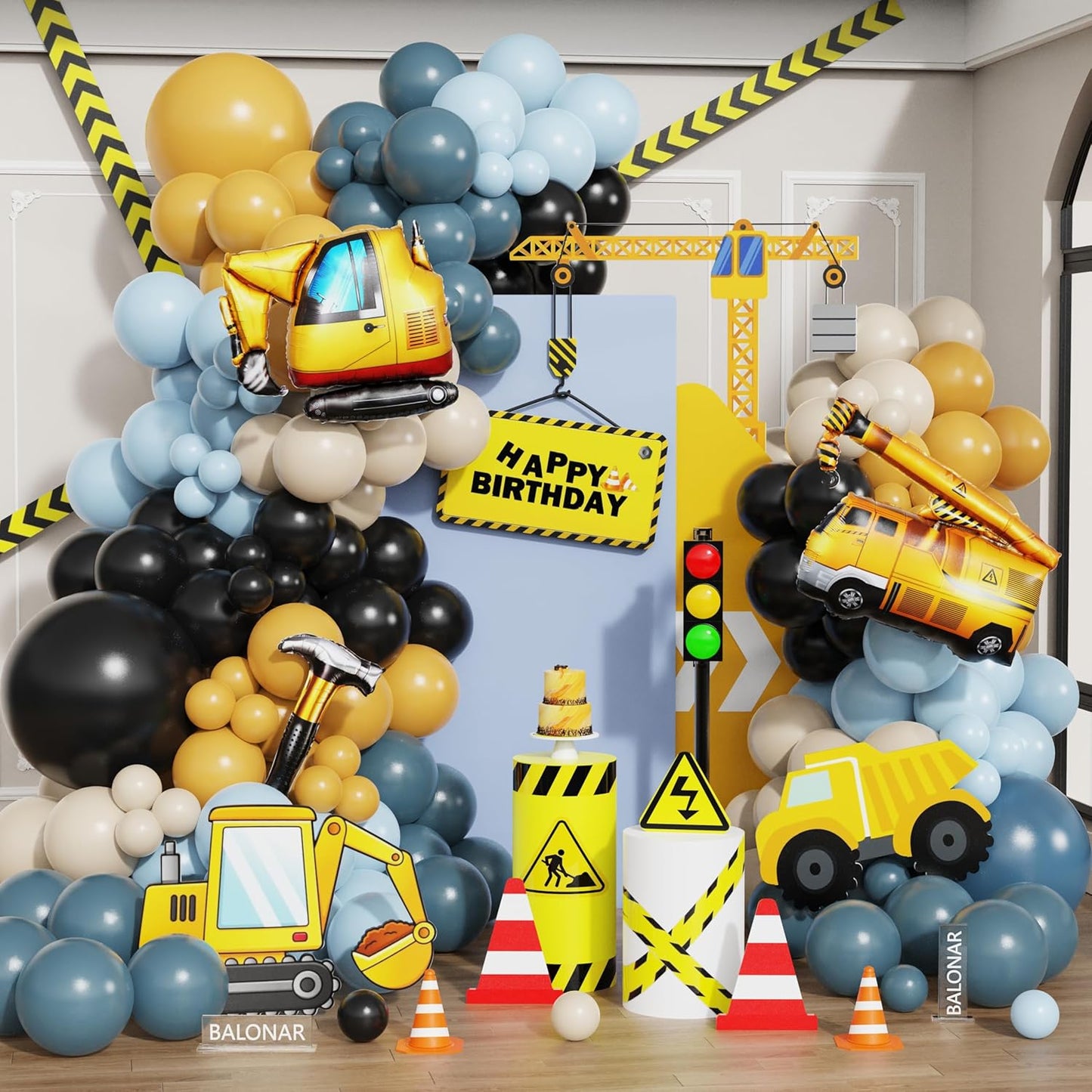 CONSTRUCTION BALLOON GARLAND
