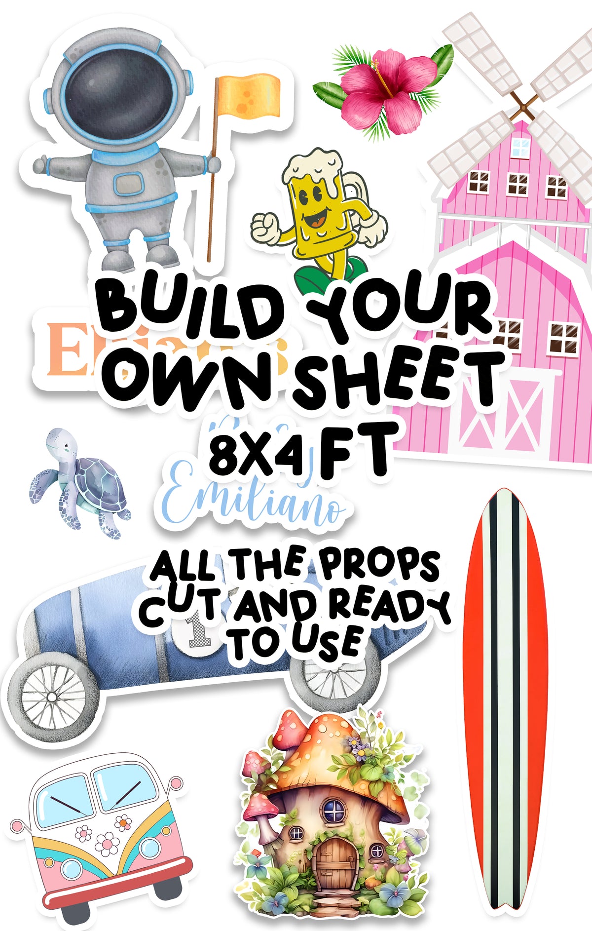 Custom Party Prop SHEET (4x8ft) – Trazos Transfers