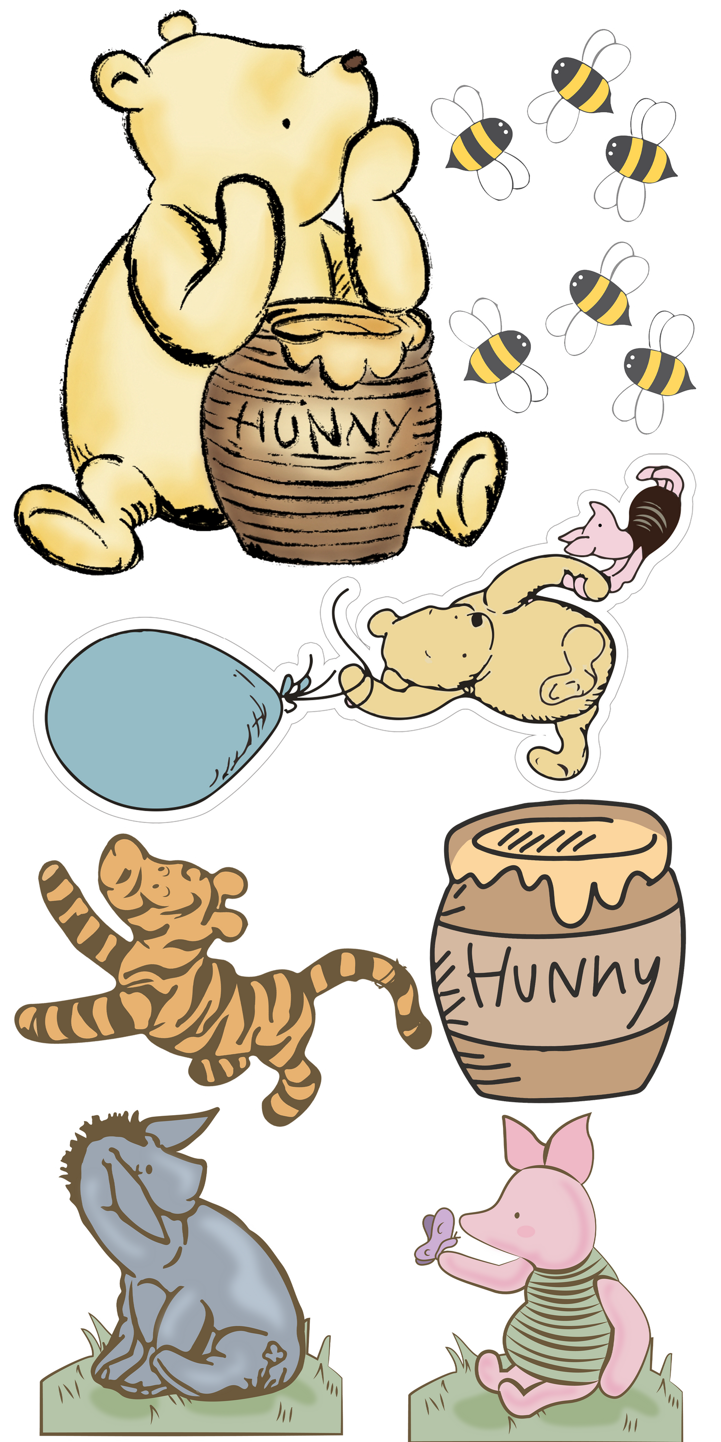 Winnie the Pooh Theme Party Cut Out Pack