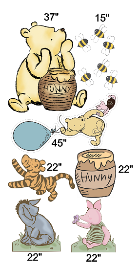 Winnie the Pooh Theme Party Cut Out Pack